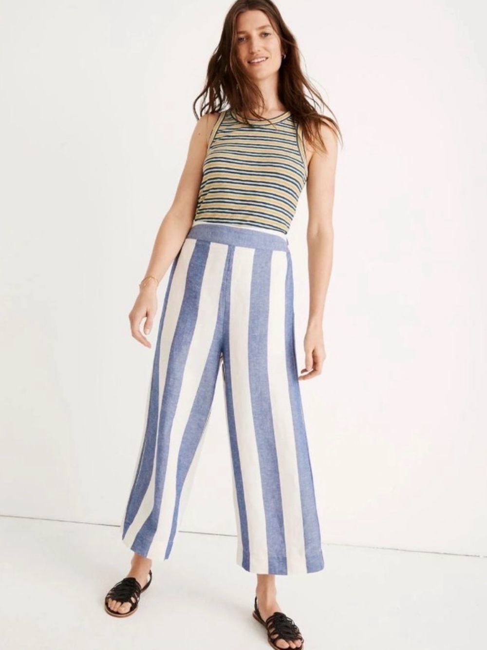 Madewell Huston Pull-On Crop Stripe Pants
